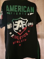 American Fighter Men’s Black Double-Sided Graphic Cotton Knit Crew Neck Tee XL