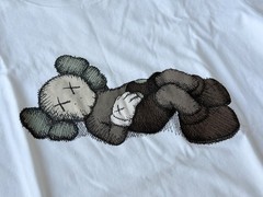 KAWS x UNIQLO T-Shirt Size XL White Used Stain on Back Japan