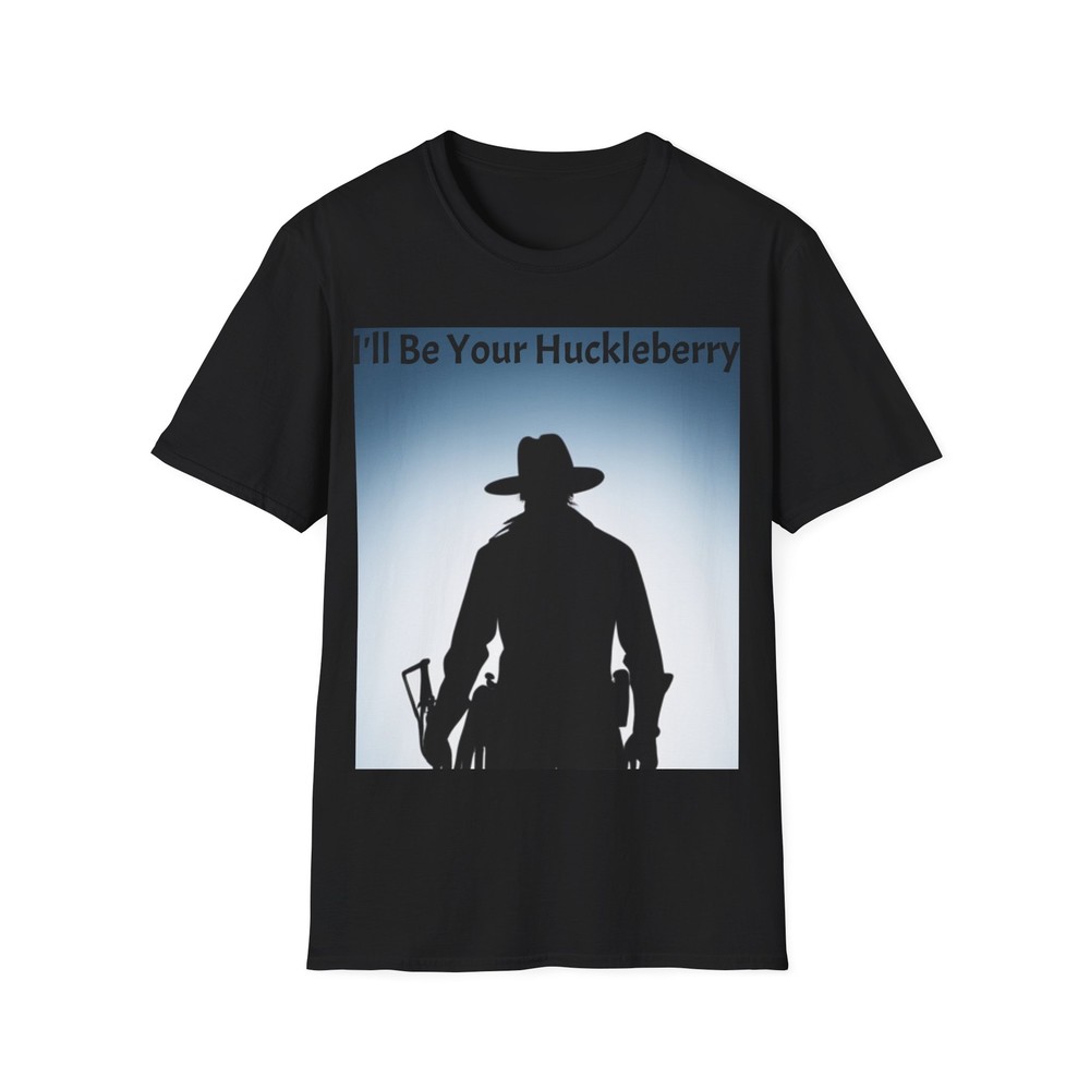 Mens Black TShirt Crewneck S M L XL XXL XXXL Cowboy I’ll Be Your Huckleberry