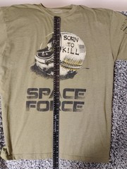 Space Force T Shirt Mens Large L Grunt Style Born To Kill Military Olive Green