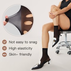 12 Pairs Sheer Socks Ankle High Run Resistant 20D Thin Nylon Socks for Women