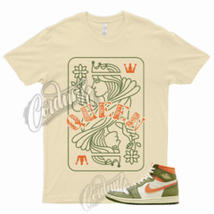 QUEEN T Shirt for 1 High Celadon Sky J Light Olive Bright Mandarin Coconut Milk