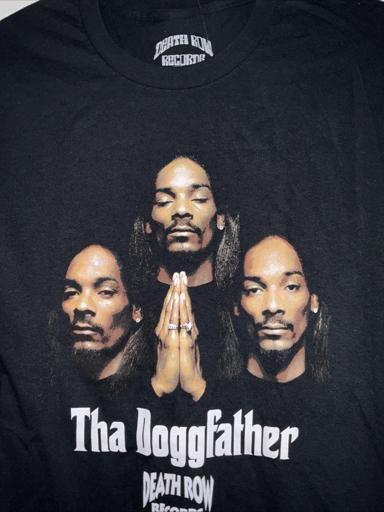DEATH ROW RECORDS THA DOGGFATHER SNOOP DOGG BLACK S/S GRAPHIC T-SHIRT SIZE L NEW