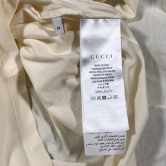 Gucci Interlocking GG Big Logo Cream Tee T Shirt Size Medium M Designer B1