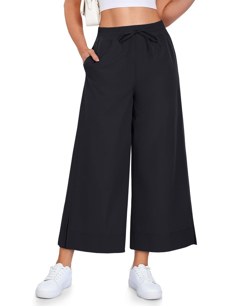 CAMPSNAIL Wide Leg Pants Women 25″/29″ Casual Summer Capri Sweatpants Lightw…