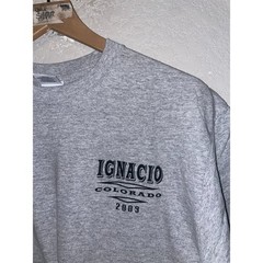 2009 Gildan Ignacio CO Colorado Hog Biker Graphic Gray Shirt Tee 2000s M Medium