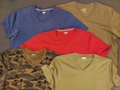 Lot Of 5 Old Navy T Shirts Size Large V-Neck Short Sleeve Solid Color Tops