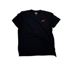 Hollister Must-Have Collection Black Crewneck T-Shirt Red Seagull Logo Mens XL