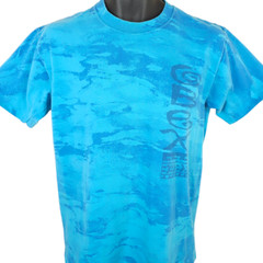 Vintage Surfer T Shirt Mens Size Small Blue 80s Tie Dye Surfing Surf Beach