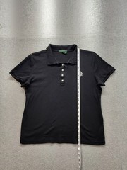 Lauren Ralph Lauren Men Polo Shirt XL Black Short Sleeve Crest Logo Button Front