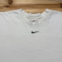 Vintage 90s Nike Embroidered Mini Center Swoosh Blank Long Sleeve Shirt – Large