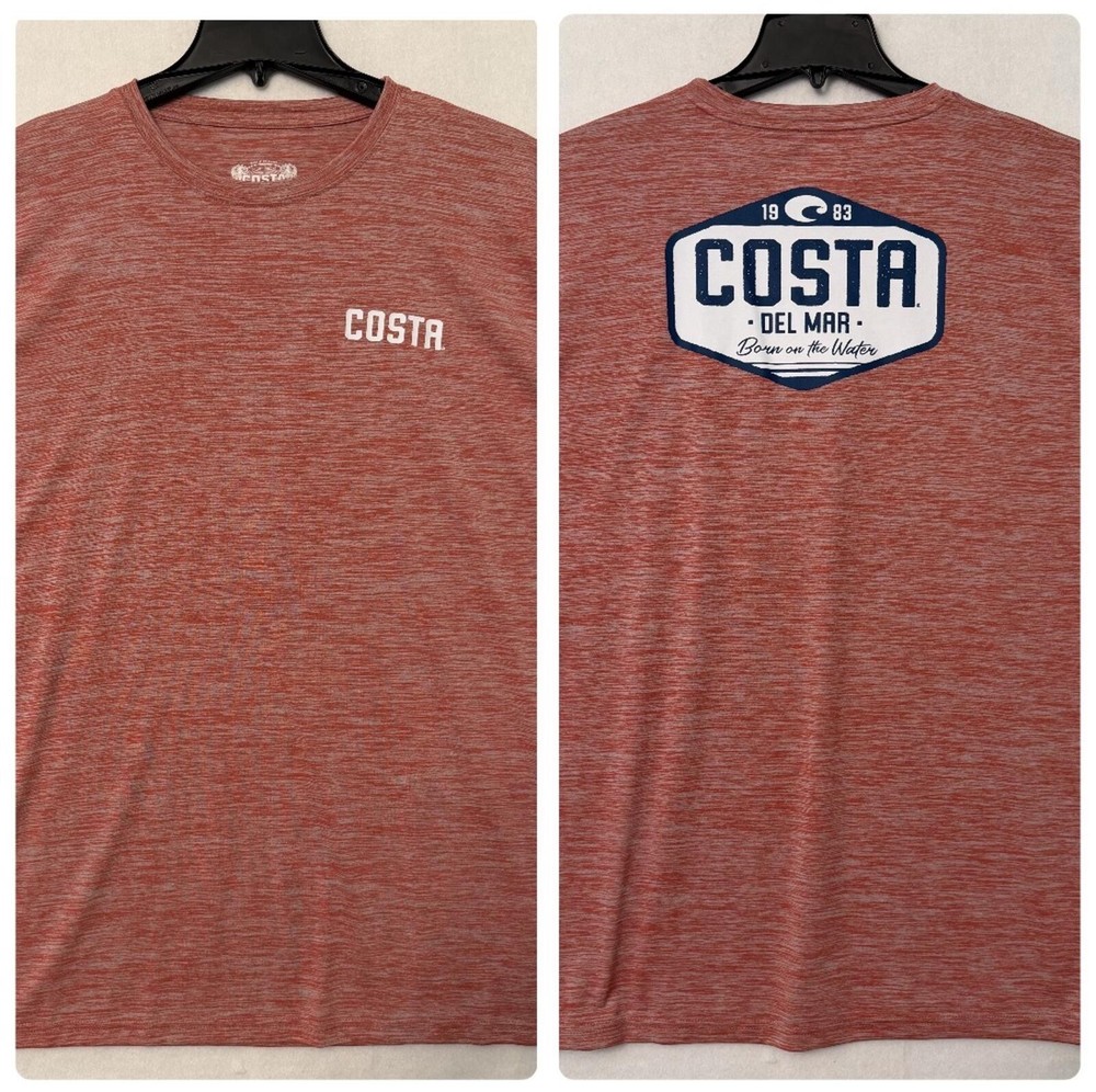 Costa Del Mar Performance Tech Shirt Men’s XXL Coral/Gray Heather Short Sleeve T