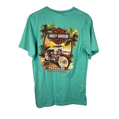 Harley-Davidson Grand Cayman Paradise Graphic T-Shirt Green Mens Medium