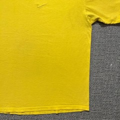 Vintage 90s Nike White Tag Shirt XL Yellow Embroidered Mini Swoosh Made In USA