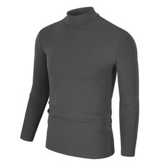 Men High Collar Turtle Neck Shirt Tops Long Sleeve Stretch Jumper Pullover Tee=M