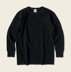 Heavyweight Waffle Cotton Long Sleeve – Black Non Stock Mfg. Co. S