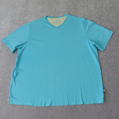 Tommy Bahama Shirt Men XL Blue Pima Cotton Bali High Tide V-Neck T-Shirt Outdoor