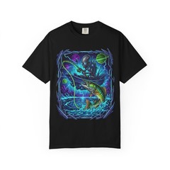 Alien Angler T-shirt – Space Fishing, Summer – Unisex – Hawk Top