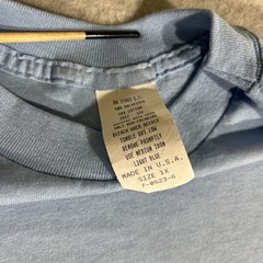 Vintage 60’s/70’s Plain Baby Blue 50/50 Cotton Poly Blend T-Shirt XL Blank