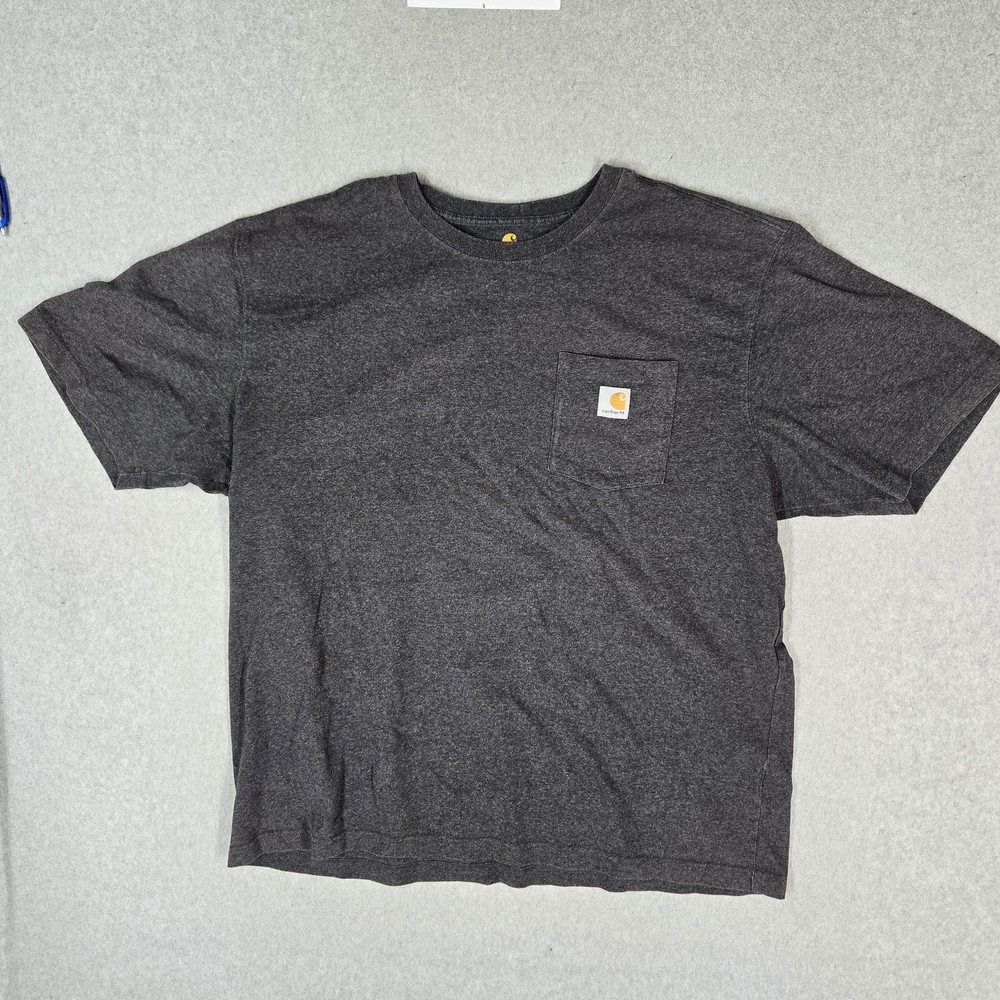 Carhartt Men Shirt XL Dark Gray K87 Original Fit Pocket T-Shirt Logo