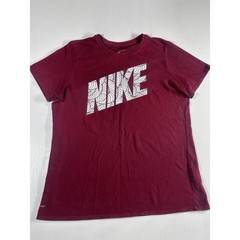Nike Dri-Fit Graphic T-Shirt XL Maroon Burgundy Mens Short Sleeve Athletic Tee