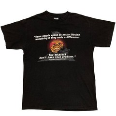 Vintage USMC US Marine Corps Ronald Reagan Quote T-Shirt Medium Y2K Gildan