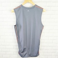 Adidas Shirt Mens S Climate Grey Orange train run sports Tank compression layer