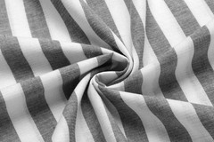 Men’s Cotton Hemp Long Sleeve Casual Beach Henley Shirt(Black White Striped,M)