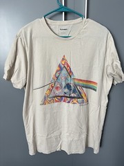 Pink Floyd T Shirt Dark Side of the Moon Beige Old Navy Size LARGE