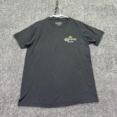 Corona Extra Shirt Mens Medium Gray Black Tee Luv Graphic Beer Bottle Tee Logo