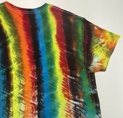 Artisan Handmade Tie Dye Adult T-Shirt Size Large Unique Rainbow Design Tee NEW