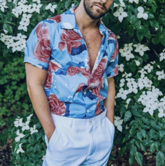 Men’s Hawaiian Floral Shirts Casual Button Down Tropical Holiday Beach Soft Tee