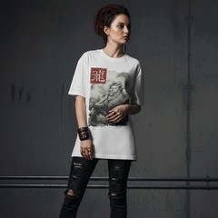 Japanese Dragon T-Shirt Monochrome Sumi-e Art Taikan Yokoyama Graphic Kanji Zen