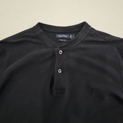 Nautica Slim Fit Heavy Crew Neck Shirt Men’s Large Dark Navy Blue EUC LN