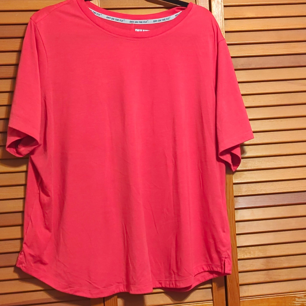 Duluth Trading Co. Dry On The Fly Women’s Pink Solid Crew Neck T-Shirt 2XL