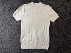 Tailored Mock Neck Knitted Shirt Cream – Size L/XL Asian (S/M American)