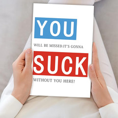 Sarcasm Leaving Definition Card for Work Bestie Friend, Rude Farewell Gifts for