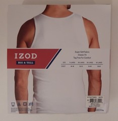 3 GENUINE IZOD MENS 2XL 3XL 4XL COTTON BLEND WHITE TANK TOP SHIRTS UNDERSHIRTS
