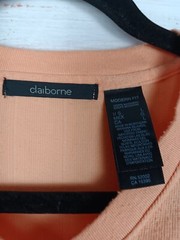 Claiborne T-shirt Men’s Large Orange Short Sleeve V-Neck