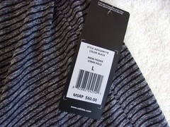 NWT Adidas polo, mens S, M, L, or XXL, gray, black stripes, pointed collar, $60