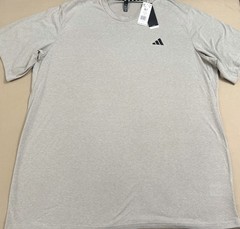 NEW..MEN TALL-3XL ADIDAS TRAIN ESS TEE (MEDIUM GRAY HEATHER) LOOSE FIT