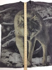Wolves Wolf Pack T-Shirt Howling All Over 2 Sided Print Wilderness Tee Mens Sz L
