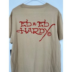 Ed Hardy Mens Khaki Death Before Dishonor Rhinestone Graphic T-ShirtL