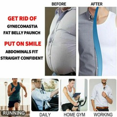 SecondSkin Men’s Shaper Cooling T-Shirt Slimming Body Shaper Compression Tops US