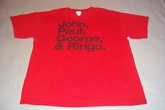 The Beatles John Paul George & Ringo Original T-Shirt Adult XL faded letters
