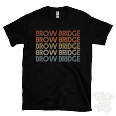 BROW BRIDGE REPEATED RETRO STYLE T-SHIRT mens & womens uk place name gift