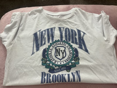 New York Men’s XL White New York Brooklyn Graphic Print Crew Neck T-Shirt