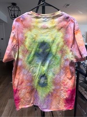 Hand-Dyed Mushroom Tie Dye Tee in Green and Blue