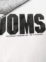Vintage Stealth Condoms Shirt Mens Size Large 1989 White Bomber Plane *READ