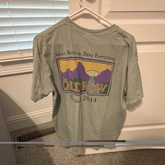 Old Row Men’s Green Graphic Logo Pocket T-Shirt Crew Neck Size L